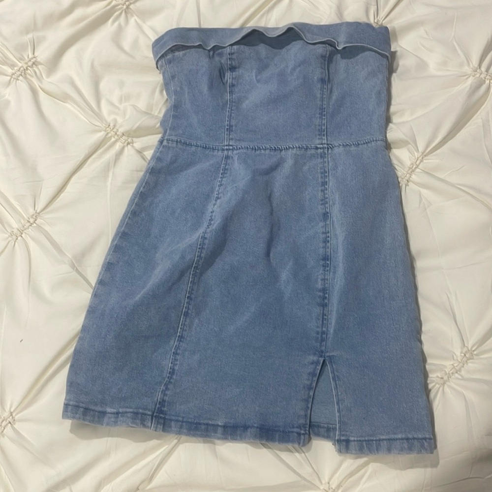 Shein size Small Strapless Denim Dress